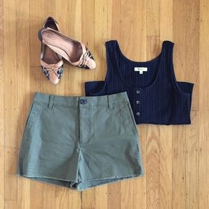 Madewell High Rise Twill Cutoff Shorts